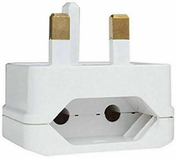 EU 2-Pin to UK 3-Pin Plug Adapter