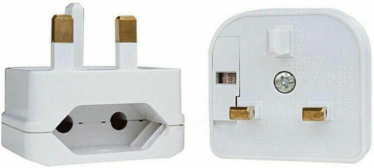EU 2-Pin to UK 3-Pin Plug Adapter