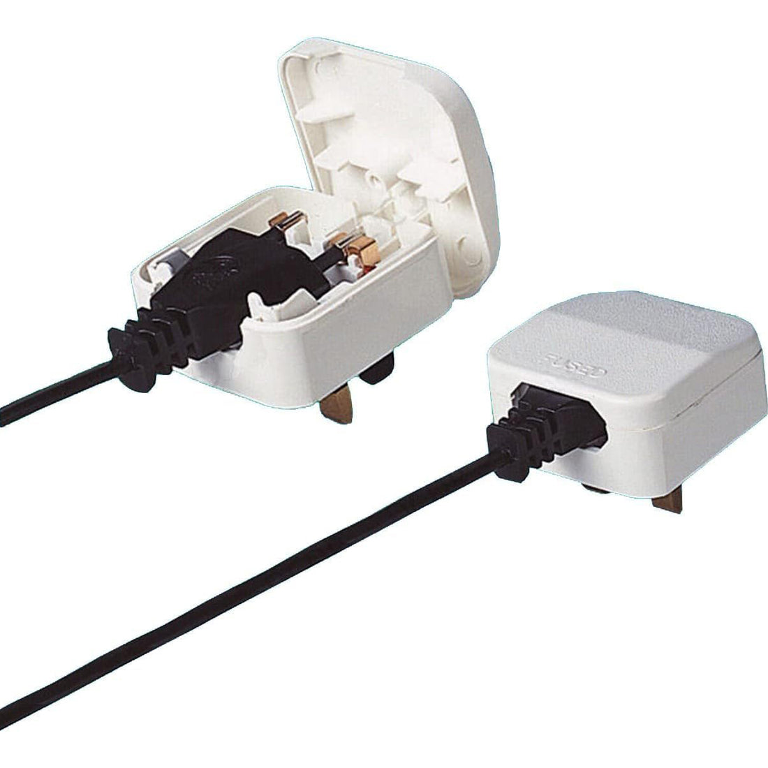 EU 2-Pin to UK 3-Pin Plug Adapter