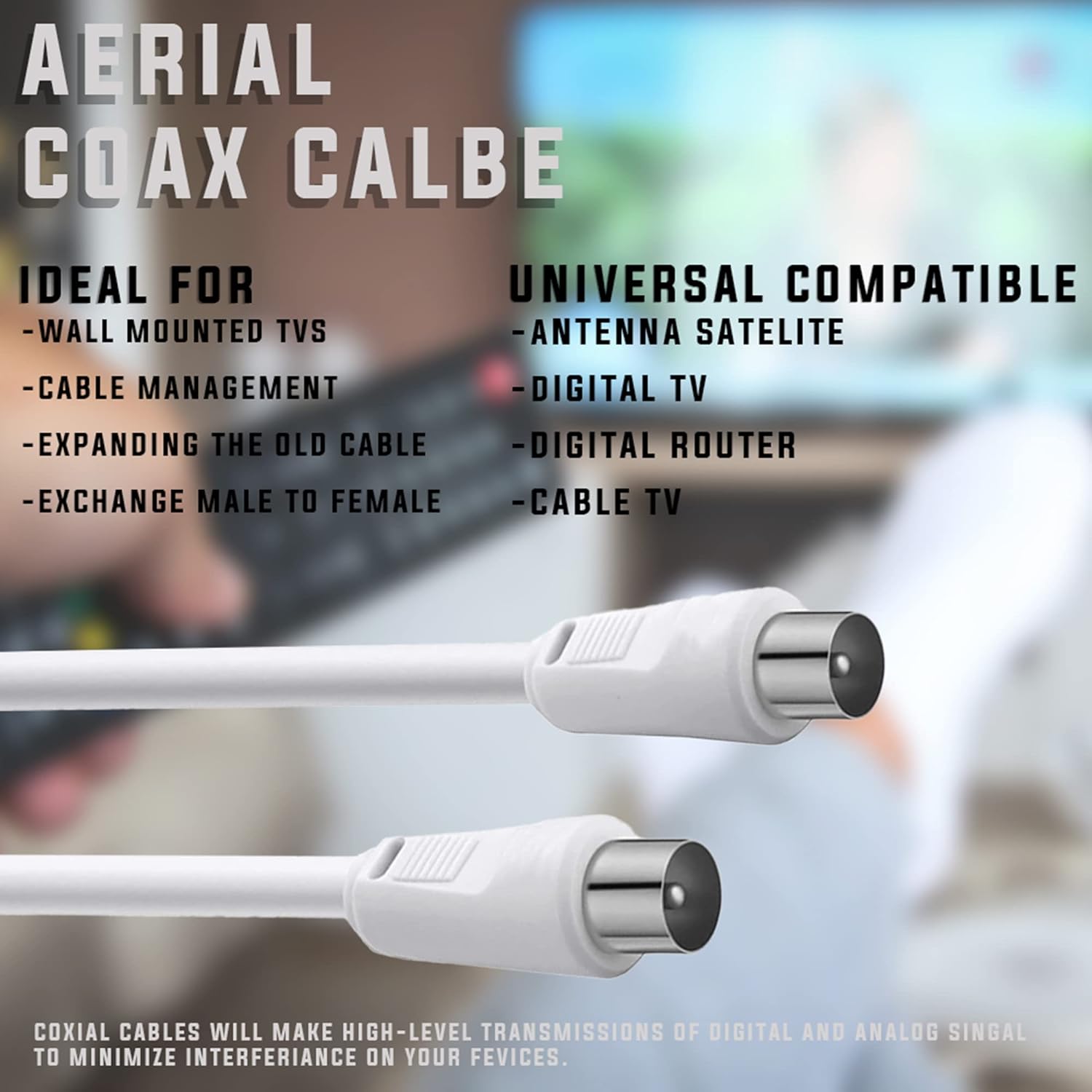 Coaxial TV Aerial Cable Extension