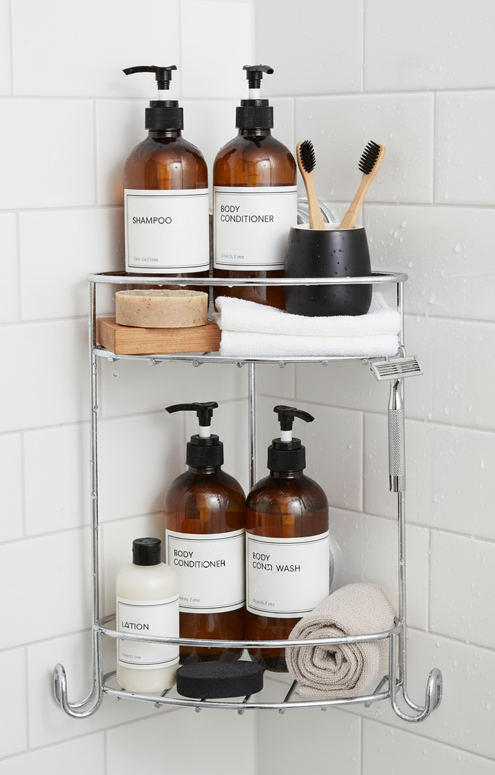 2-Tier Chrome Corner Shower Caddy