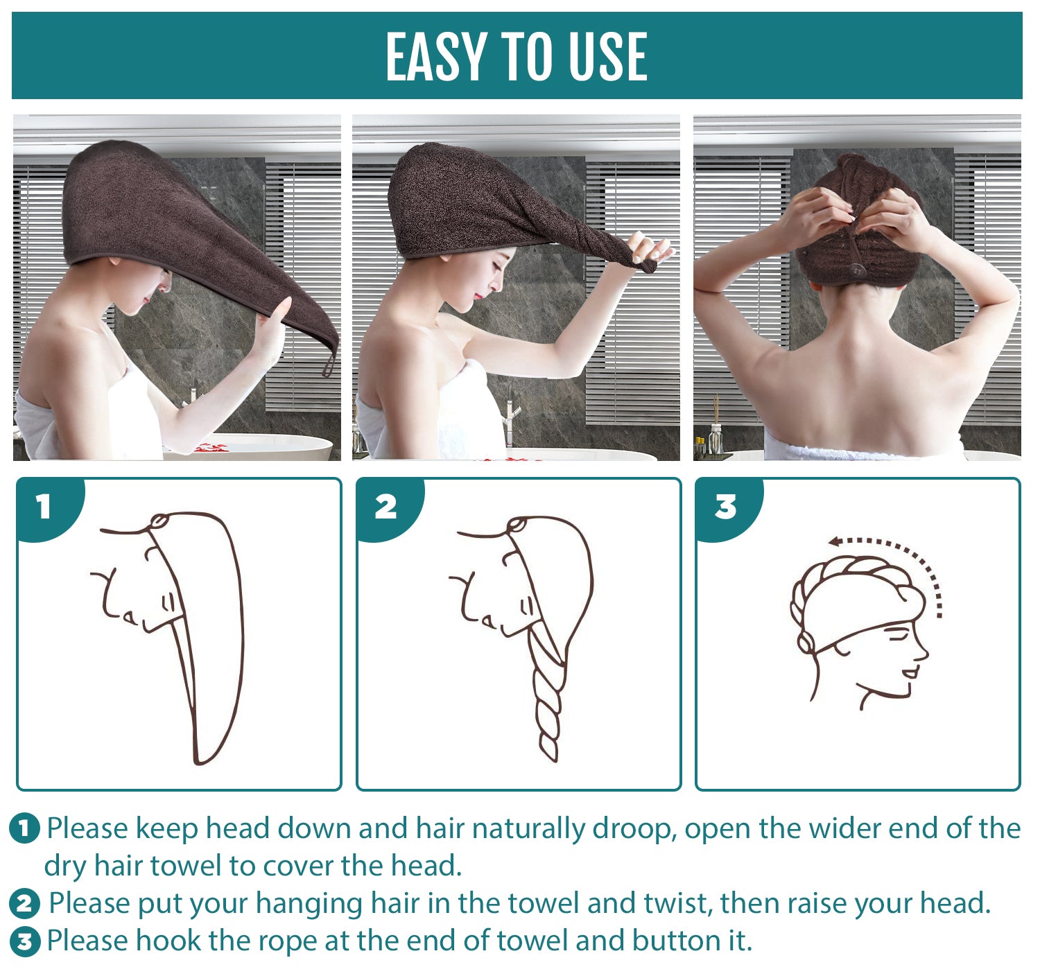 Hair Towel Wrap Cap