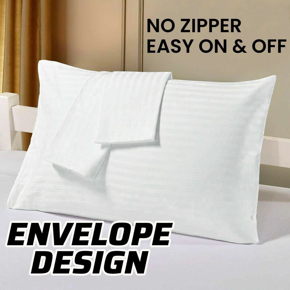 Satin Stripe Pillow Protectors