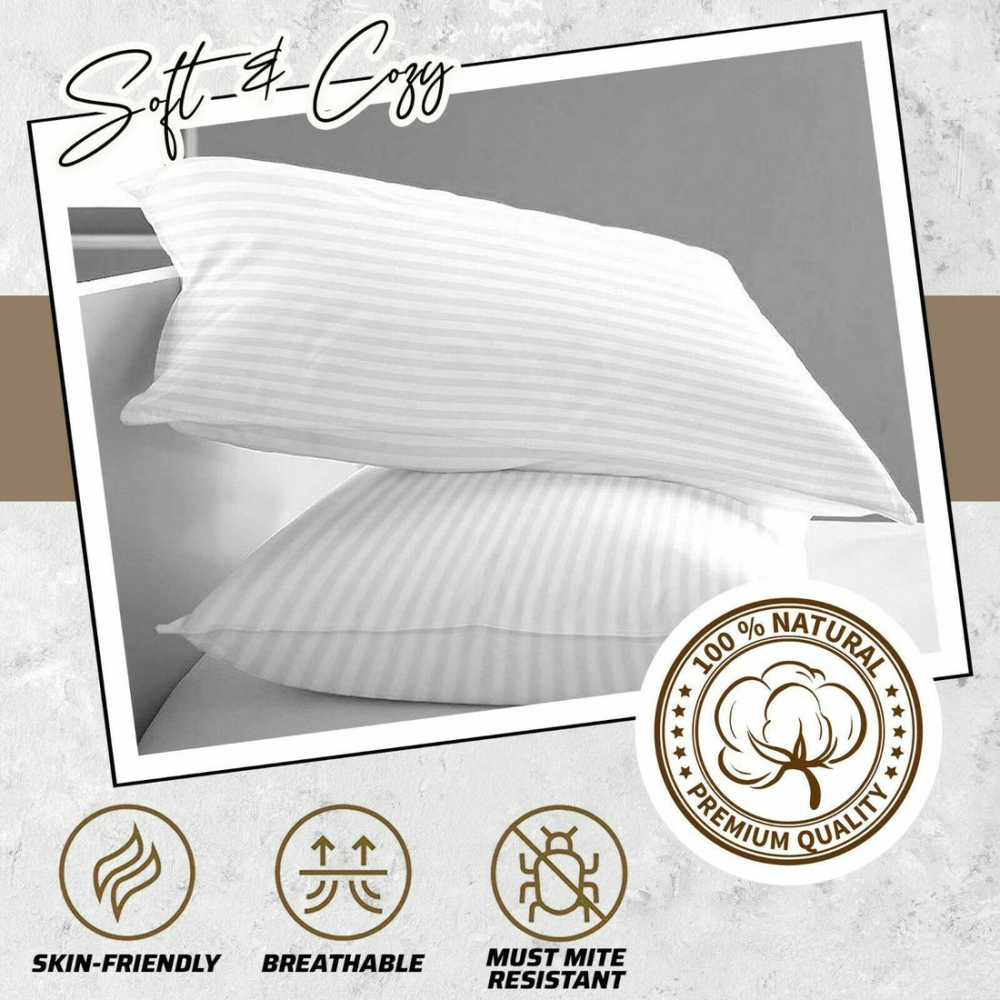 Satin Stripe Pillow Protectors