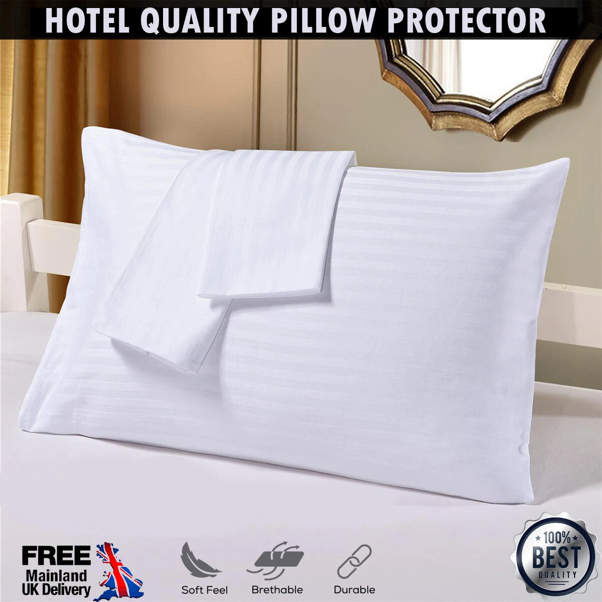 Satin Stripe Pillow Protectors