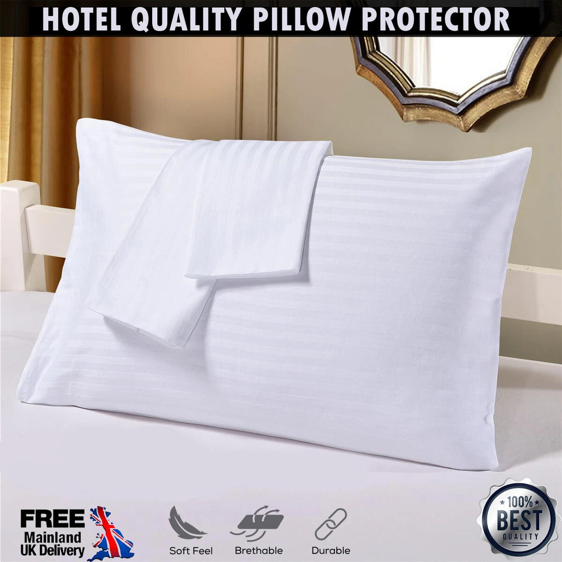 Satin Stripe Pillow Protectors