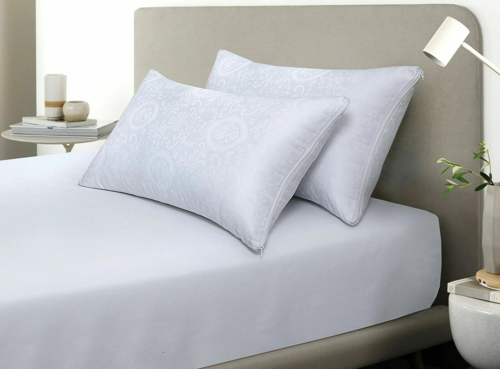 Luxury Jacquard Zipped Pillow Protectors
