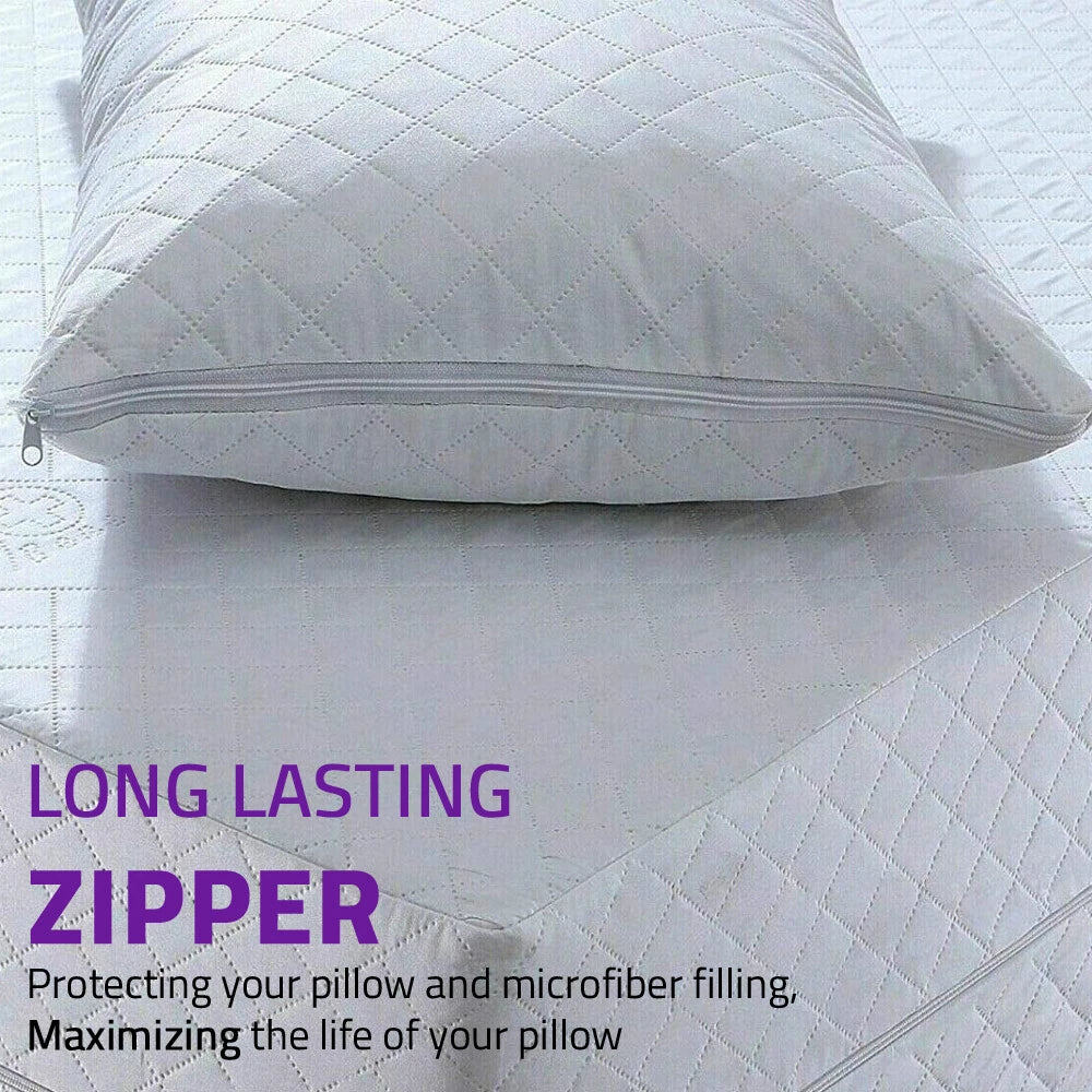 Quilted Zipped Pillow Protectors