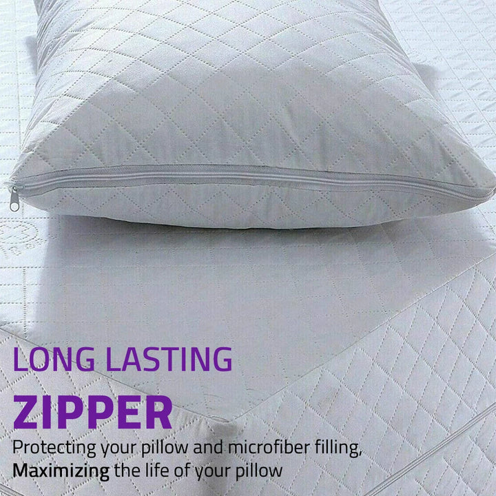 Quilted Zipped Pillow Protectors